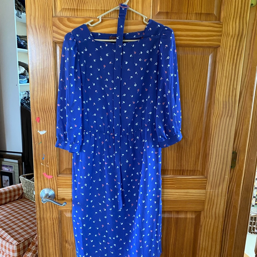Elegant Blue Printed Dress